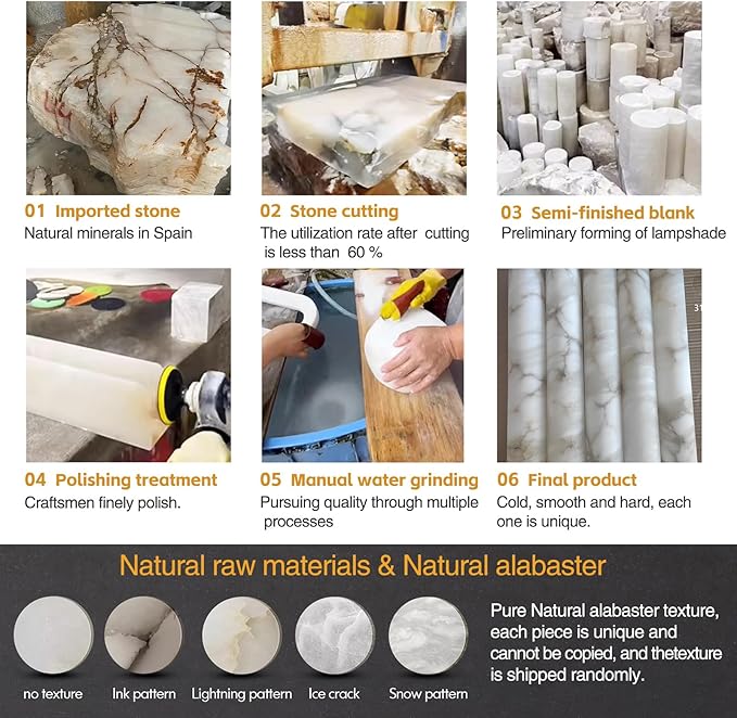 LMQNINE Natural Alabaster Pendant Lights White Marble 15" Long Tube Adjustable Boom Chandelier Modern 3000K Black Ceiling Light for Kitchen Island Bedroom Dining Room Living Room Hallway(S-2Pack)