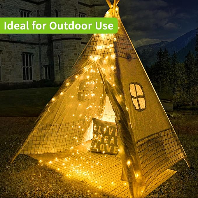 Solar String Lights Outdoor, 66 Feet 200 LEDs 8 Modes Solar Fairy Lights for Outside, Waterproof Outdoor Light for Patio Yard Christmas Tree Halloween Wedding Party Decorations, Warm White