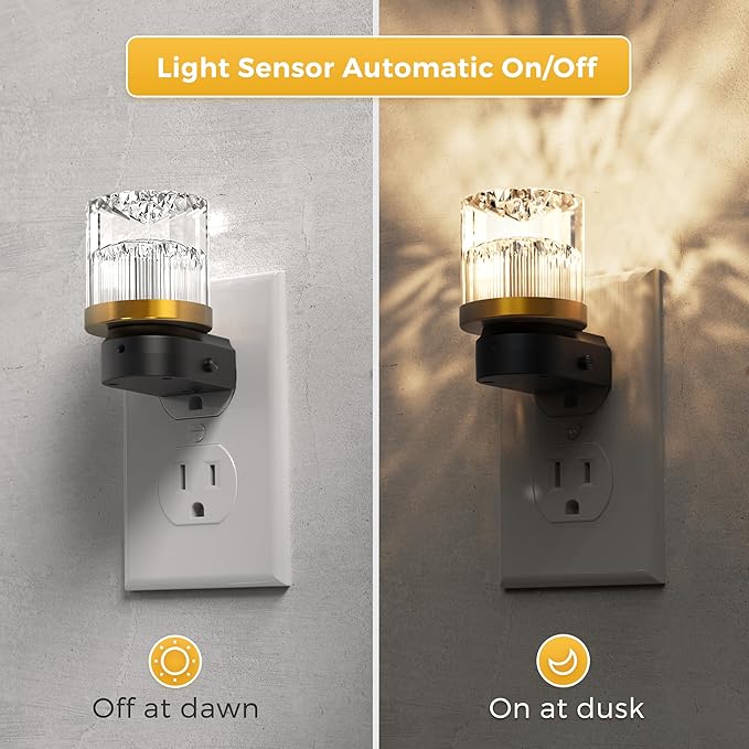 L LOHAS LED Night Light, Night Lights Plug into Wall with 10 Color Change RBG Nightlight Plug in Wall, Built in Dusk to Dawn Sensor for Hallway, Bathroom, Rooms
