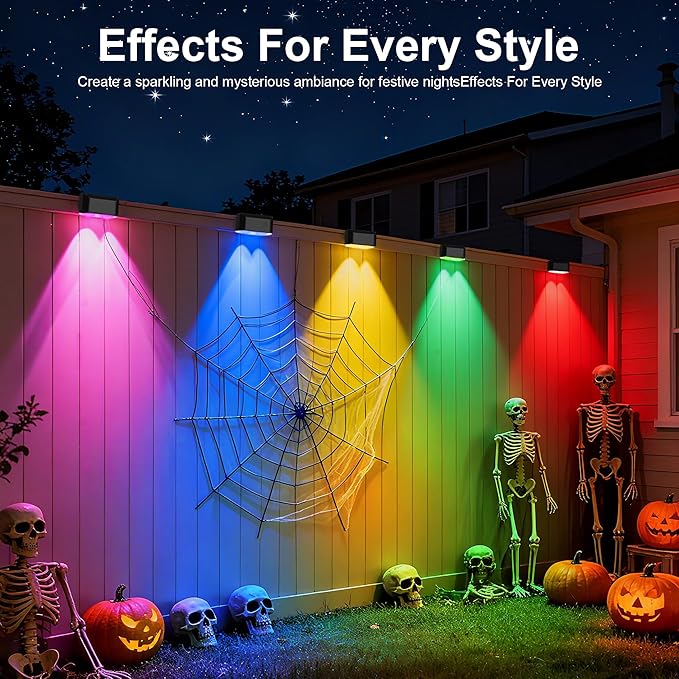 Outdoor Deck Lights, 16 Lights Smart Fence Lights Compatible with Alexa & Google Home, IP65 LED Patio Deck Lighting with Remote, Fence Lighting Music Sync for Patio Yard Garden(104.8ft)