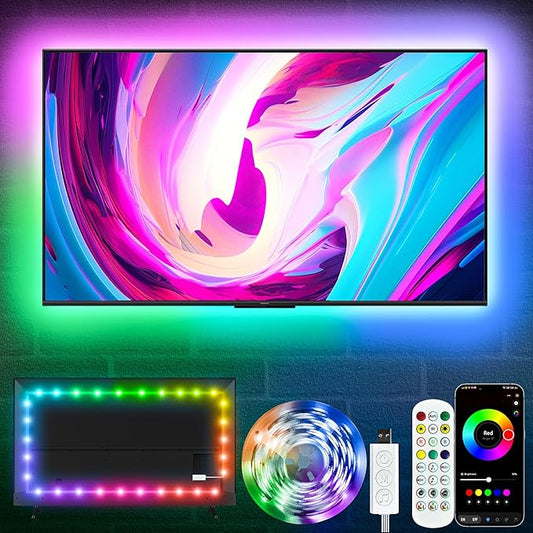 KSIPZE LED Lights for TV, 13.1ft TV led Backlight for 40-55Inch TVs RGB TV Backlight Behind Music Sync Bluetooth APP & Button Control TV LED Strip Lights USB Powered for Bedroom/Gaming