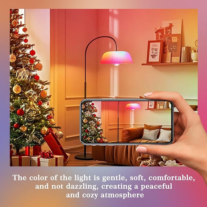 MIAOKE Stained Glass Light Bulb, 4W E26 Base A19 Colorful Light Bulb, Stained Glass Decorative LED Bulbs for Home, Party, Christmas, Garden, Balcony