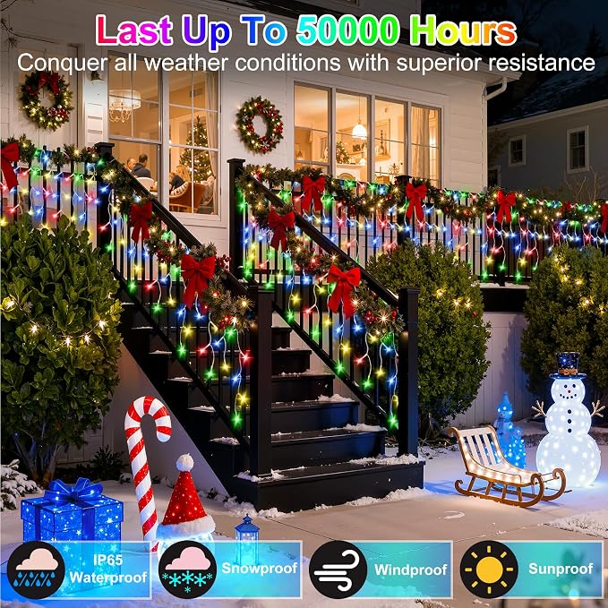 670 LED 66FT Christmas Lights with 148 Drops, 12 Modes Dimmable Multicolor Outdoor Hanging Lights with Timer Memory, Waterproof Curtain Lights for Home Bedroom Indoor Tree Window Roof Fence Wedding