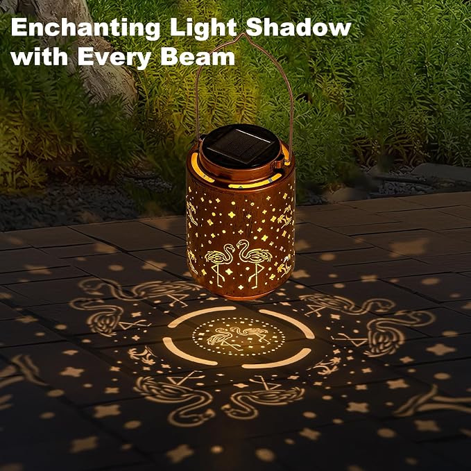 Flamingo Solar Lanterns, Mothers Day Gifts for Mom Grandma Women, Flamingo Gifts for Women, Outdoor Waterproof Hanging Garden Decor Light for Patio Yard Pool
