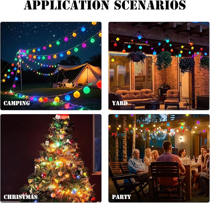 LiuZpatial Smart Globe Christmas Lights Indoor, 33 FT 100 LED Globe Fairy Lights Plug in, App & Remote Control, Timer Music Sync, Christmas Globe String Lights for Bedroom