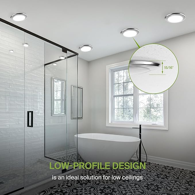 ASD 1 Pack LED Disk Lights 6 Inch, 15W 5CCT 2700K-5000K 1245LM CRI90+, Dimmable Flush Mount Ceiling Light Fixture, Low Profile Surface Mount Disc Lights, Junction Box or Recessed Can Install, UL