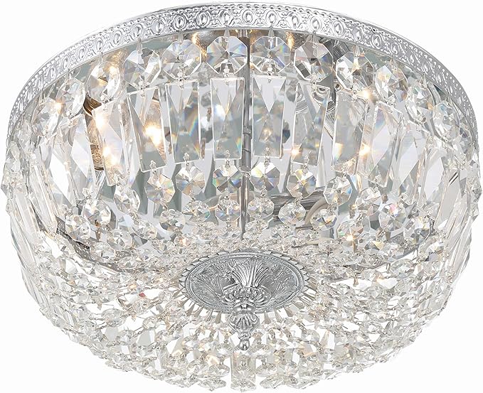 Crystorama 3 Light Spectra Crystal Polished Chrome Flush Mount