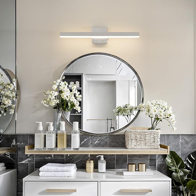 Nickel Bathroom Vanity Light 23.6 inch, 20W Dimmable 5CCT LED Bathroom Light Fixture Over Mirror Restroom-ETL Certificated