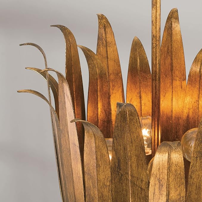 Capital Lighting 349542AG Eden Traditional Bohemian Botanically Inspired Pendant Ceiling Light Fixture, 4-Light 240 Total Watts, 22"H x 16"W, Antique Gold