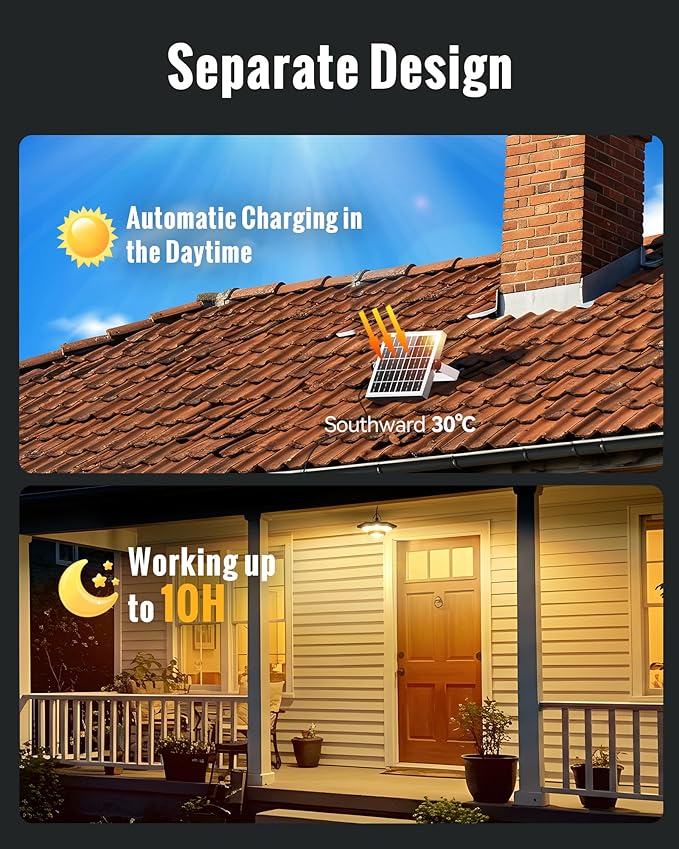 Solar Indoor Outdoor Shed Light with 4000LM, Upgrade 228 LED Solar Pendant Light Daytime Available with 3 Color Temperature Remote Control Motion Sensors for Gazebo,Shed,Garage,Barn, 2 Packs