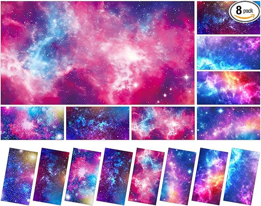 8 Pcs Fluorescent Light Covers with 80 Magnets Decorative for Classroom Ceiling Light 4 x 2 Feet Magnetic Light Covers Filter Easy Install for Office Hospitals & Home Drop Ceiling Supplies(universe )
