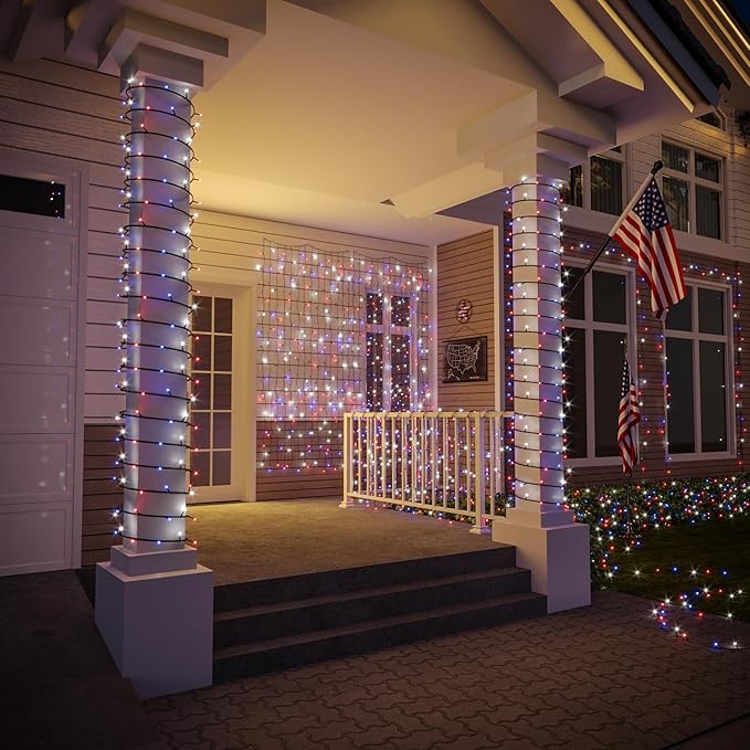 Color Changing Smart 4 of July String Lights, 66ft 200 LED RGB Lights with App & Remote Control, Timer, Music Sync, Dimmable Mini Lights for Valentine's Day Birthday Wedding Party Festival Decor