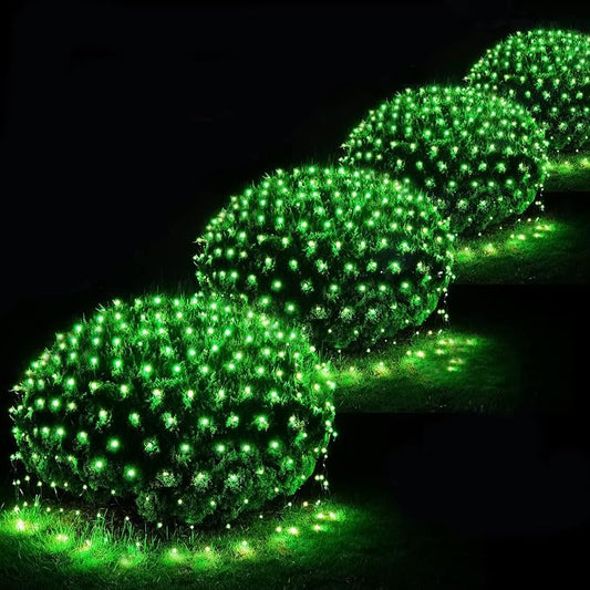 Christmas Net Lights Outdoor, 360 LED 21ft x 5ft Large Net Mesh String Lights 8 Modes, Twinkle Lights Connectable Plug in for Bushes Hedge Yard Garden Party Decor, Green