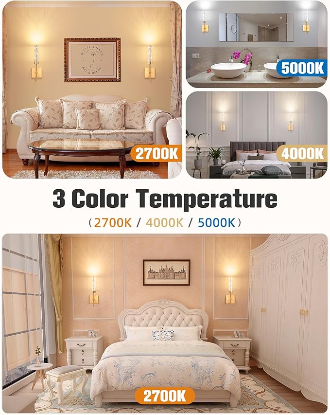 NIORSUN Crystal-Inspired Bubble Wireless Wall Sconces, 10000mAh Battery Operated Wall Sconces Set of 2, 3 Color Temps Rechargeable Wall Lights with Remote, Dimmable Wall Lamp for Living Room Bedroom