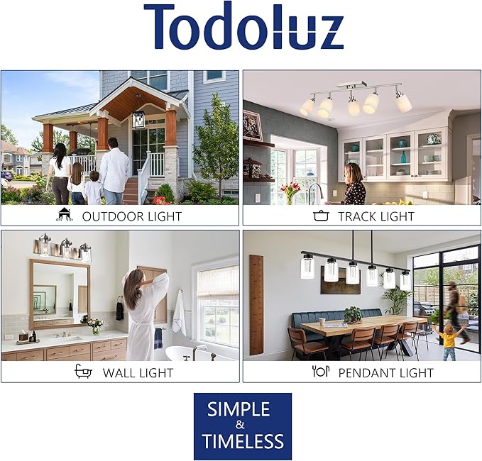 TODOLUZ 4-Light Large Outdoor Pendant Light Fixtures in Oil Rubbed Bronze, Adjustable Height Porch Hanging Lighting for Yard Entryway Patio, E26 Base Exterior Ceiling Lantern