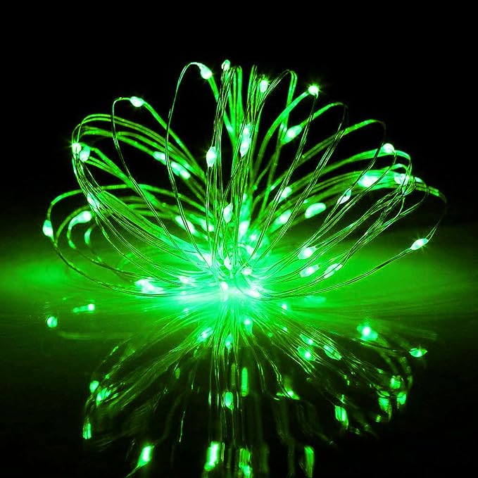 Yiaht 12 Pack Fairy Lights Battery Operated String Lights 7 Feet 20 Led Waterproof Christmas Lights Silver Wire Firefly Starry Moon Lights for Bedroom DIY Party Wedding Patio Christmas (Green)