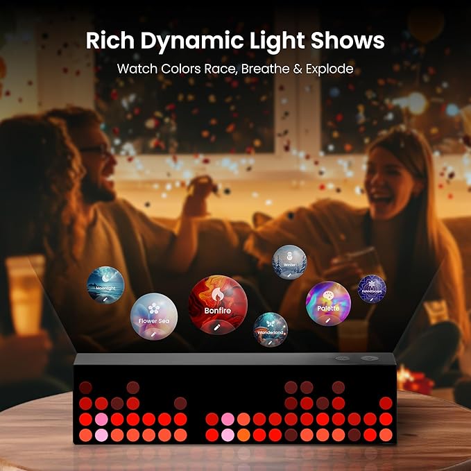 YEELIGHT LED Smart Lamp, 16M Colors Option Pixel Cube Smart Table Lamp, Music Sync RGB+IC Display for Clock/Emoji, Works with Alexa & Matter, 2.4GHz WiFi, Desk Lighting for Gaming, Kids Room, Bedroom