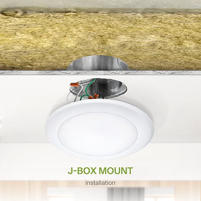 ASD 12 Pack LED Disk Lights 6 Inch, 15W 3000K Warm White 1200LM CRI90+, Dimmable Flush Mount Ceiling Light Fixture, Low Profile Surface Mount Disc, Junction Box & Recessed Can Install, ETL Energy Star