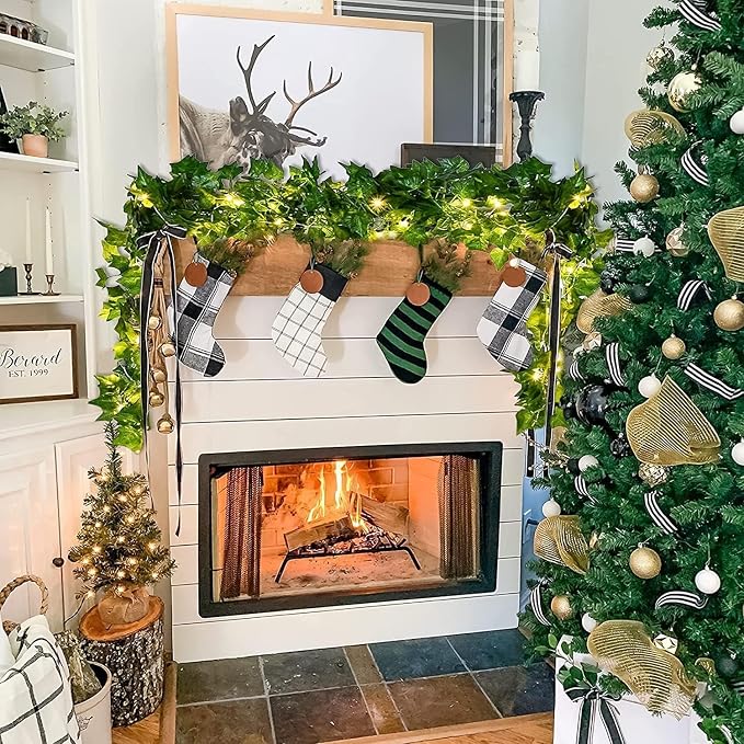 Vine with Fairy Lights, 33ft 100 LEDs Ivy Vine Lights Battery Operated Indoor String Lights, Artifical Garland Leaf Fairy Light Wall Wedding Garden Dorm Bedroom Decor