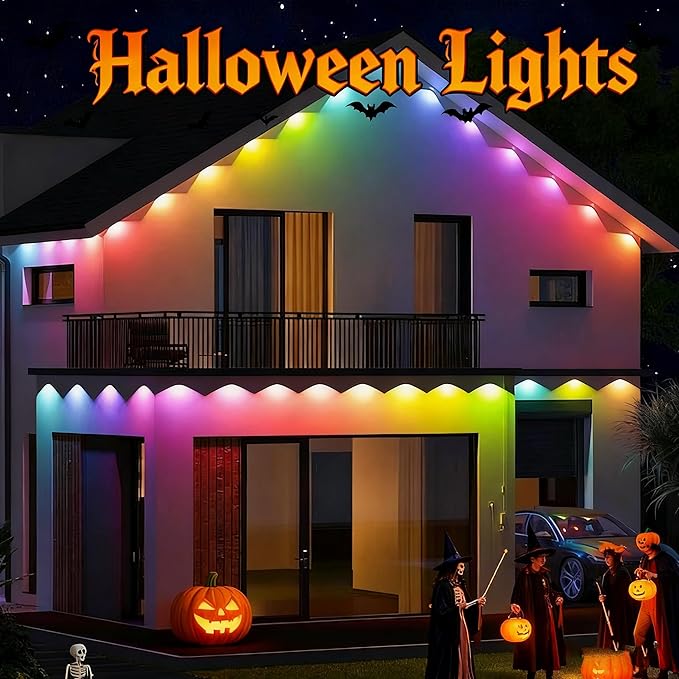 Permanent Outdoor Lights,Smart RGB Outdoor Lights with Remote APP Control,54ft with 36 LED(5v) IP67 Waterproof Outside Light for House for Holiday, Party, Daily(unconnectable)