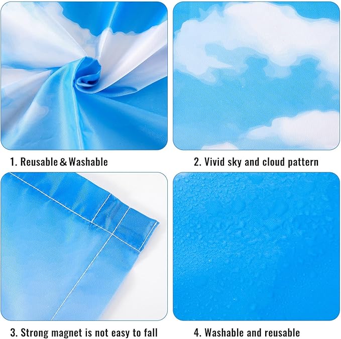 Funtery 10 Pack Fluorescent Light Covers 2 x 4 ft Magnetic Cover Ceiling Classroom Light Filters Cubicle Shield for Classroom Office Home Drop Ceiling Decorations(Blue Sky Cloud)