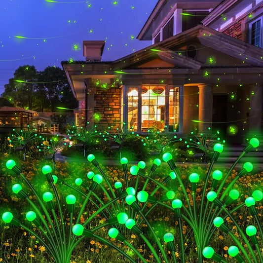 Kohlrabi Solar St Patricks Day Lights Outdoor, 2 Pack 16 LED Solar Green Firefly Lights, Waterproof Wind Swaying Light for St. Patrick's Day Irish Day Outside Yard Patio Decoration