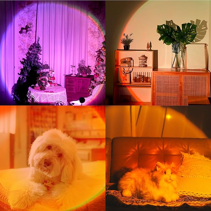 Tsrarey Sunset Lamp Projection, Not Only 21 Colors Sunset Lights, 180 Degree Rotation Led Light, Push Button Switch & APP Control Projector for Party Bedroom Decor