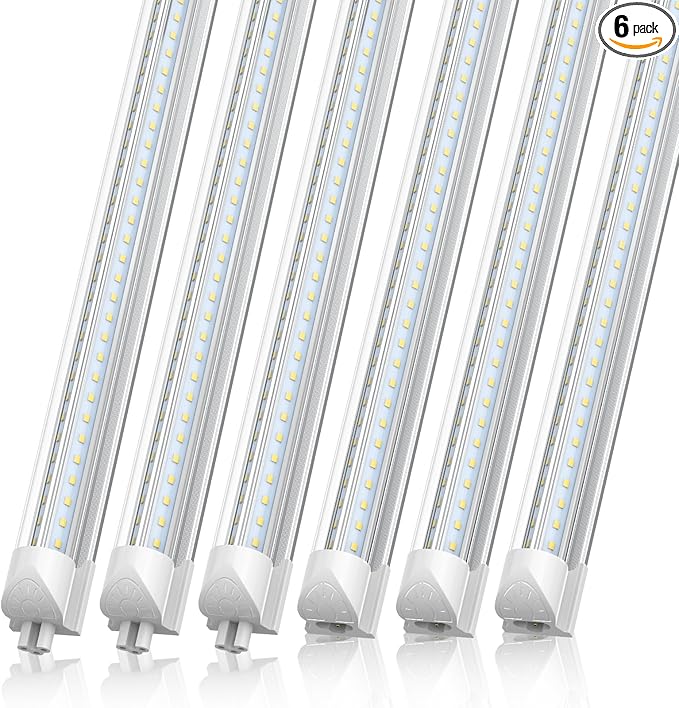 CNSUNWAY 2FT LED Shop Light, 20W 3000K Warm White, T8 LED Tube Light, Ceiling and Utility Shop Lights, Linkable Under Counter Lights for Kitchen, Garage, Workbench, Basement, ETL Listed (Pack of 6)