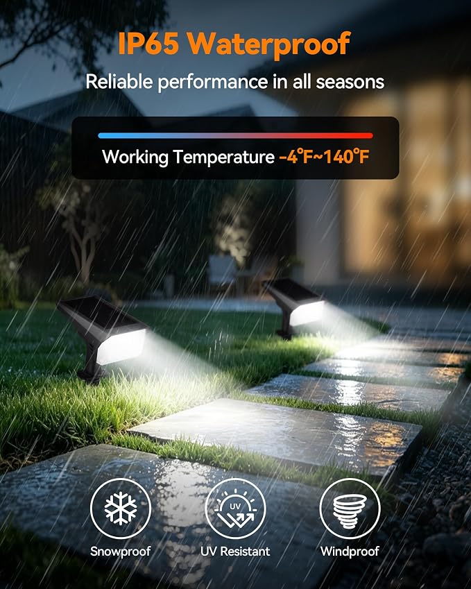 Solar Lights Outdoor Waterproof IP65, 56 LED 3 Lighting Modes Solar Spot Lights Outdoor, Solar Powered Landscape Lighting for Yard Pathway Garden, 8 Pack (Cool White)