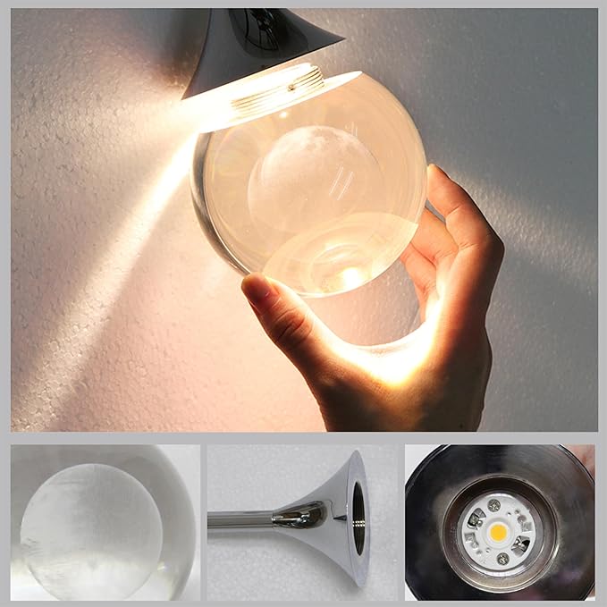 Sedelan Moon Crystal Pendant Light，Modern 2 Pack Pendant Lights Kitchen Island, Dimmable 3000K Dining Room Light Fixture, Pendant Lighting for Bedroom, Bar, Living Room,5W Chrome Adjustable Height