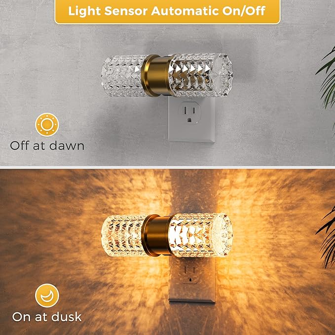 L LOHAS LED Night Light,Modern Night Lights Plug into Wall,2 Pack Amber-3000K-5000K Adjustable Color Temperature Night-Light,Dimmable Nightlights with Dusk to Dawn Sensor for Rooms Bathroom Hallway