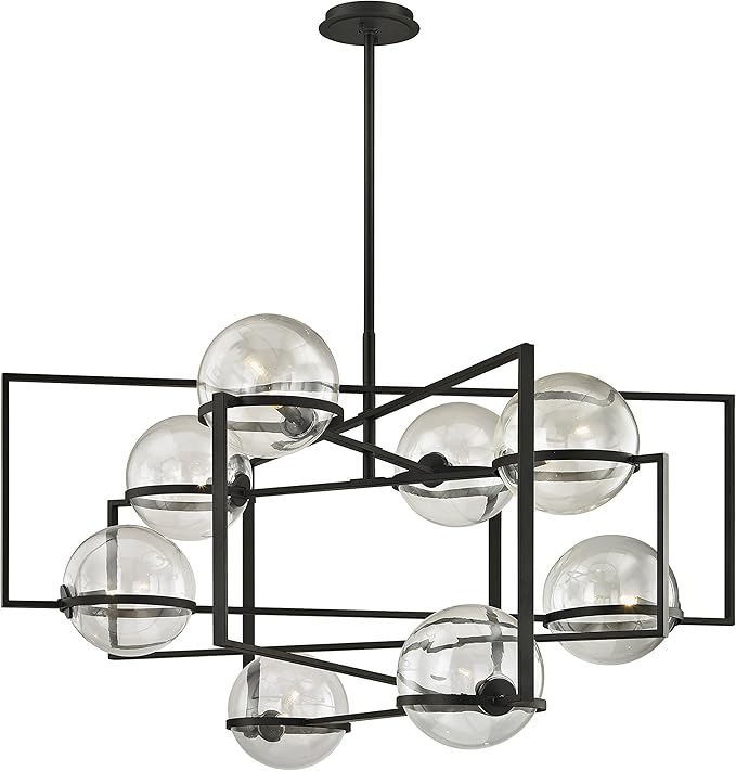 Troy Lighting F6228 Elliot Eight Light Pendant, Textured Black
