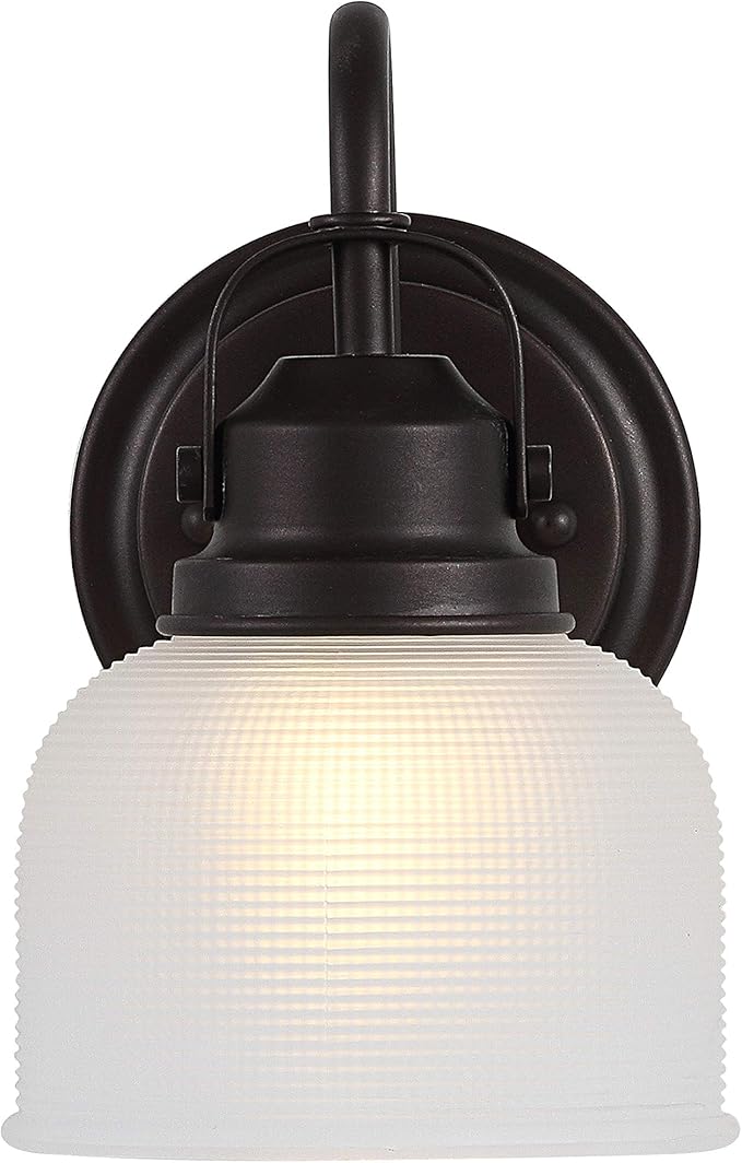 JONATHAN Y 5.75" Oil Rubbed Bronze Modern Bathroom Vanity Light, 1-Light LED Wall Sconce, Clear Glass Bell Shade for Mirror Hallway Kitchen, ETL Listed, LED Bulb Included (JYL7407C)