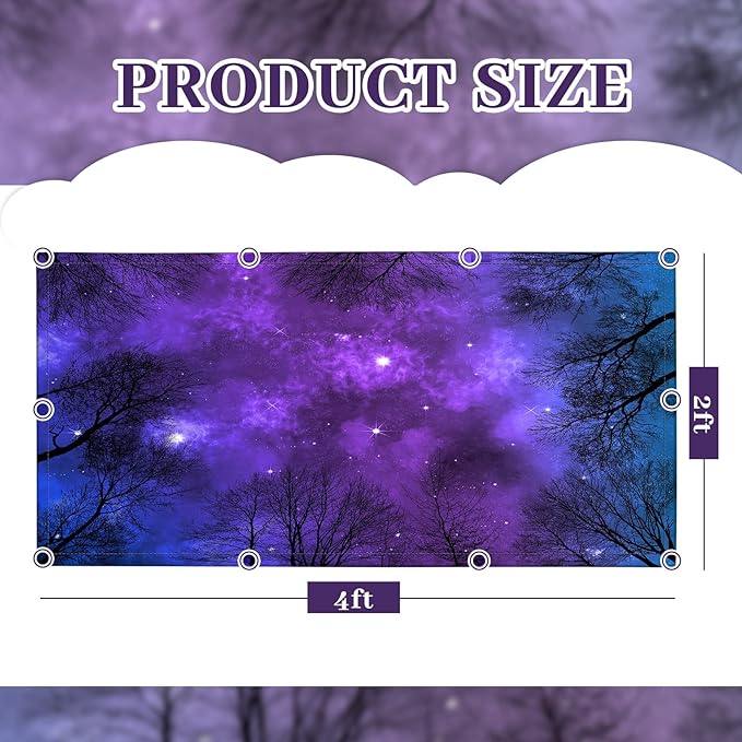 Patelai 8 Pack Fluorescent Light Covers for Classroom Ceiling 4 x 2 Feet Magnetic Light Covers Filter for Office School Drop Ceiling Supplies(Galaxy Style)