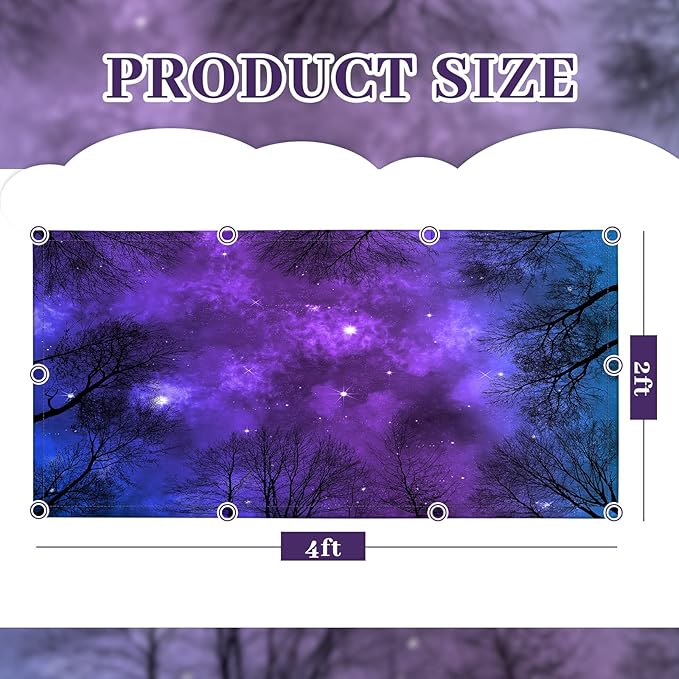 Hortsun 6 Pcs Fluorescent Light Covers - 4 x 2 Feet Magnetic Light Filters, Ceiling Lights Covers for Classroom Fluorescent Shade, Hospitals, School Office Cubicle Decor(Galaxy)