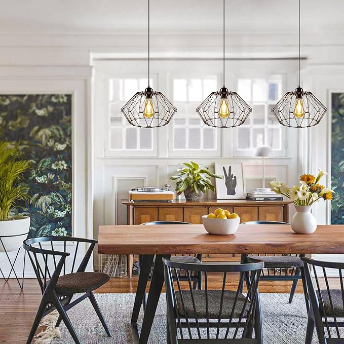 KOSTA Pendant Light Fixtures, Hanging Ceiling Lights, E26 Base Max. 40 Watts, for Kitchen Island Dining Restaurant Room Hallway Hotel Bar, 12 Inch, Bulb Not Included, 2-Pack