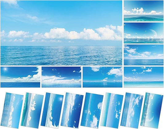 8 Pcs Fluorescent Light Covers with 80 Magnets Decorative for Classroom Ceiling Lights 4 x 2 Feet Magnetic Light Covers Filter Easy Install for Office Hospitals & Home Drop Ceiling Supplies (Sea)