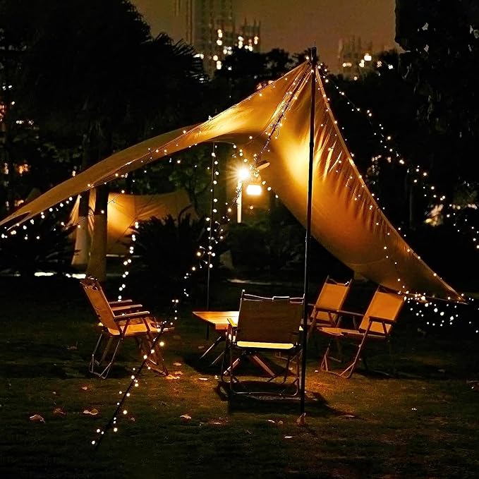 Selarlyt 2 Pack Solar String Lights Outdoor Waterproof, 72FT 200 LED Solar String Lights with 8 Lighting Modes, IP65 Waterproof Solar Lights Outdoor for Xmas Garden Party Tree Decor, Warm White