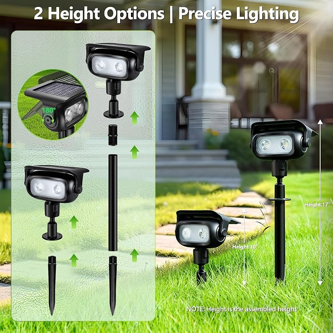 Brizled 8 Pack RGB Solar Spot Lights Outdoor, 360° Rotation 9 Colors & 11 Modes Color Changing Spotlights IP65 Waterproof Landscape Lights Solar Spot Landscaping Pathway Lighting for Path Garden Yard