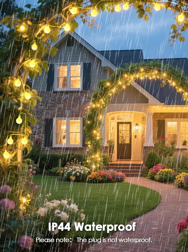 LORRYTE Connectable 43FT 100LED Globe String Lights | 8 Modes Warm White String Lights Plug in with Remote | Hanging Fairy Light for Indoor Outdoor Bedroom Party Classroom Christmas Tree Decor
