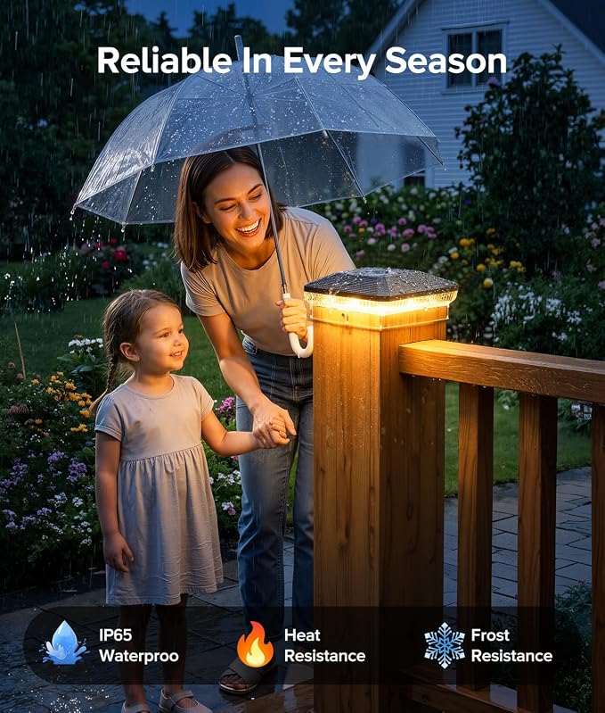 12 Pack 4x4 Solar Post Cap Lights with 3 Modes, 40 LEDs Fence Post Solar Lights Outdoor Waterproof, 30 Lumens Fence Deck Post Lights Solar Powered for 4x4 3.5x3.5 Vinyl Wooden Posts