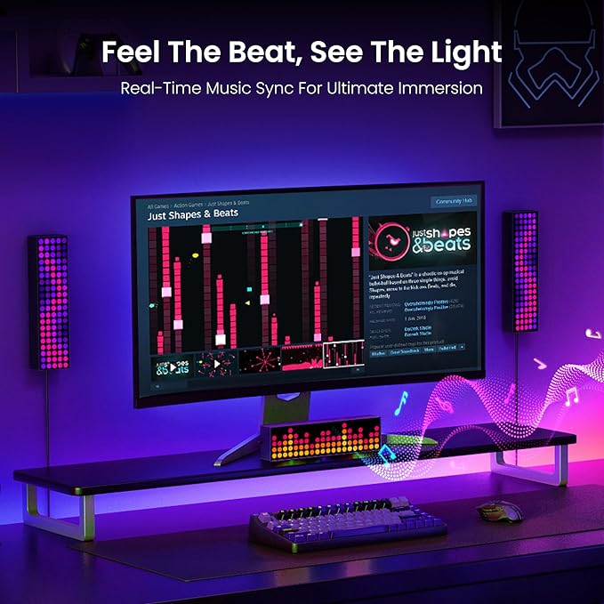 YEELIGHT LED Smart Lamp, 16M Colors Option Pixel Cube Smart Table Lamp, Music Sync RGB+IC Display for Clock/Emoji, Works with Alexa & Matter, 2.4GHz WiFi, Desk Lighting for Gaming, Kids Room, Bedroom