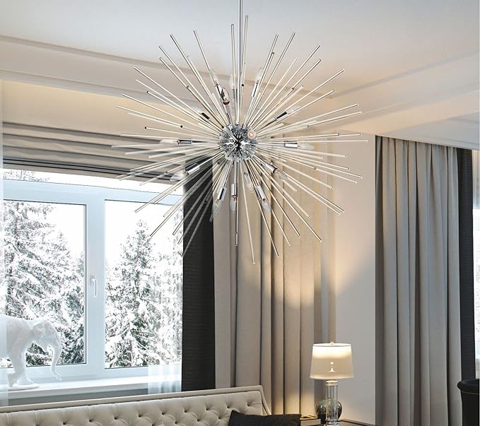 Maxim Lighting Polaris 16-Light Pendant Light | Polished Chrome Steel Finish | Clear Glass Shade | Transitional Indoor Light Fixture | Ideal for Kitchen Islands & Dining Rooms | 28666CLPC