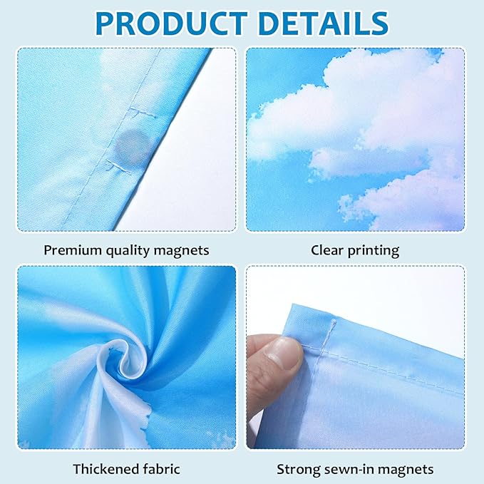 QOUBAI 6PCS Fluorescent Light Covers, 4x2 Feet Magnetic Light Cover Fluorescent Lights Shade Panel Positive Inspirational Ceiling Lights Filters for Office Classroom Home Drop Ceiling Blue Sky