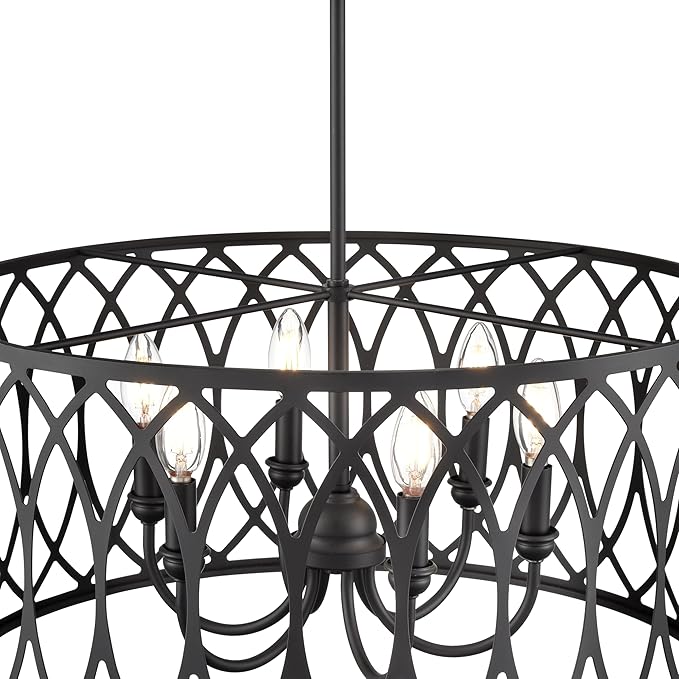 ML Lighting 42106-MB Arelyn 23" Wide 6-Light Pendant - Matte Black