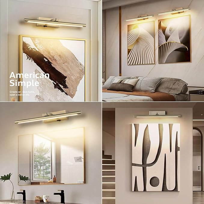 Picture Light for Wall Battery Operated, 12" Rechargeable Art Light with Remote and Timer for Painting, 3 Color Temps, Wireless Wall Light for Display, Artwork, Portrait, Gallery, Bronze