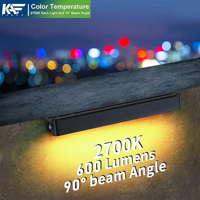 Kaqur 8 Pack 12 Inch Retaining Wall Lights, LED Hardscape Lighting 12V AC/DC Low Voltage IP65 Waterproof, 2700K Soft White Outdoor Landscape Lights for Patio Wall Stairs, ETL Listed