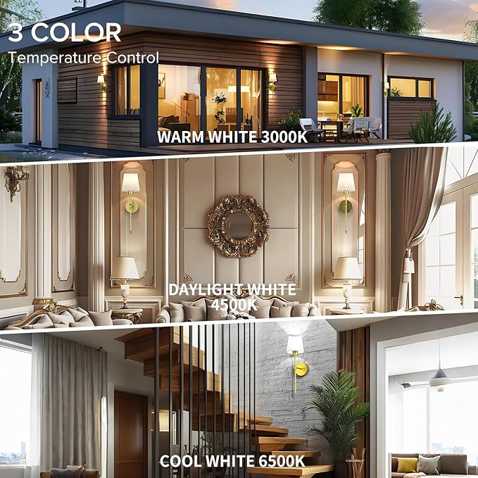 Battery Operated Wall Sconce Set of 2 Rechargeable Wireless Wall Sconces Wall Lamps with Dimmable and Remote, 12 Colors Wall Lights with RGB Bulb for Bedroom Living Room Hallway Decor(Golden)