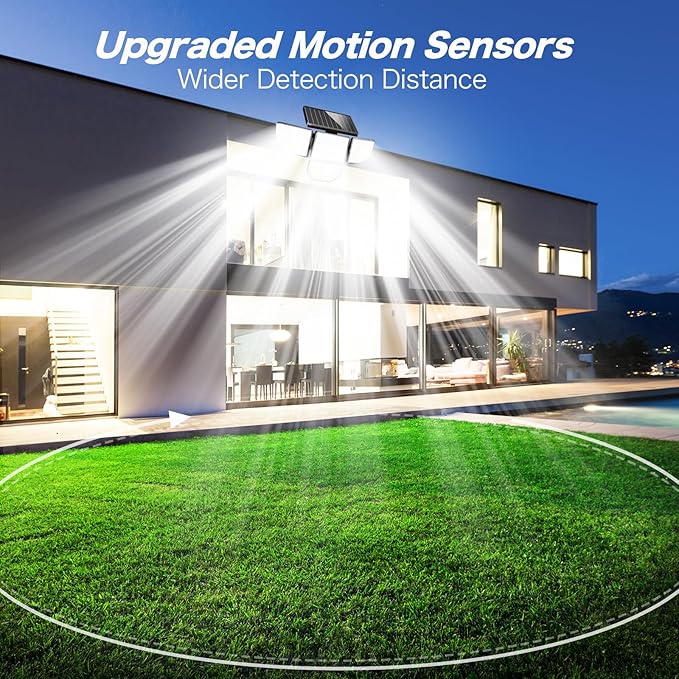 Adewalk Outdor Security Solar Light -4Pack 188 LED Solar Motion Sensor Light, IP65 Waterproof Powered Light for Outsidt Home Darkroom Backyard