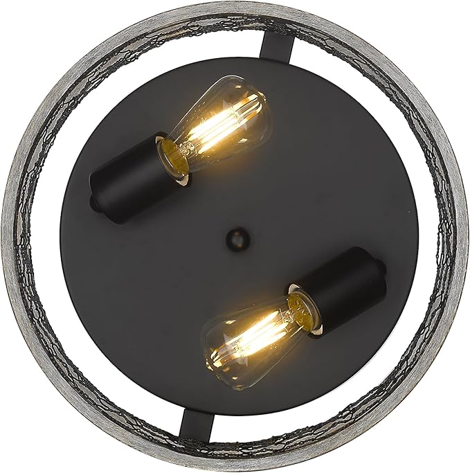 Golden Lighting Bailey 2-Light Flush Mount in Matte Black
